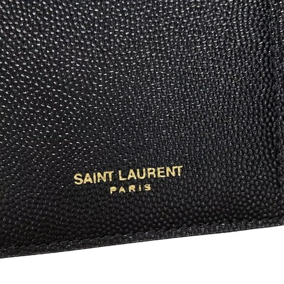 SAINT LAURENT PARIS Uptown Black Gold Hardware Double-hook Wallet 449-102624 - Picture 10 of 10